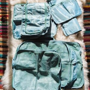 Bagail Ultralight Compression Nylon Packing Cubes Travel Teal Color 8 Piece Set